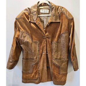 Alan Michael Custom Soft Leather Coat Hand Stiched Leather Wrapped Buttons